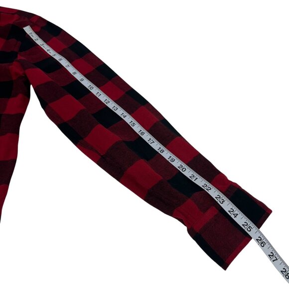 Express Mens Flannel Red & Black Plaid Long Sleeve Button-Down Shirt Size L - Picture 6 of 10